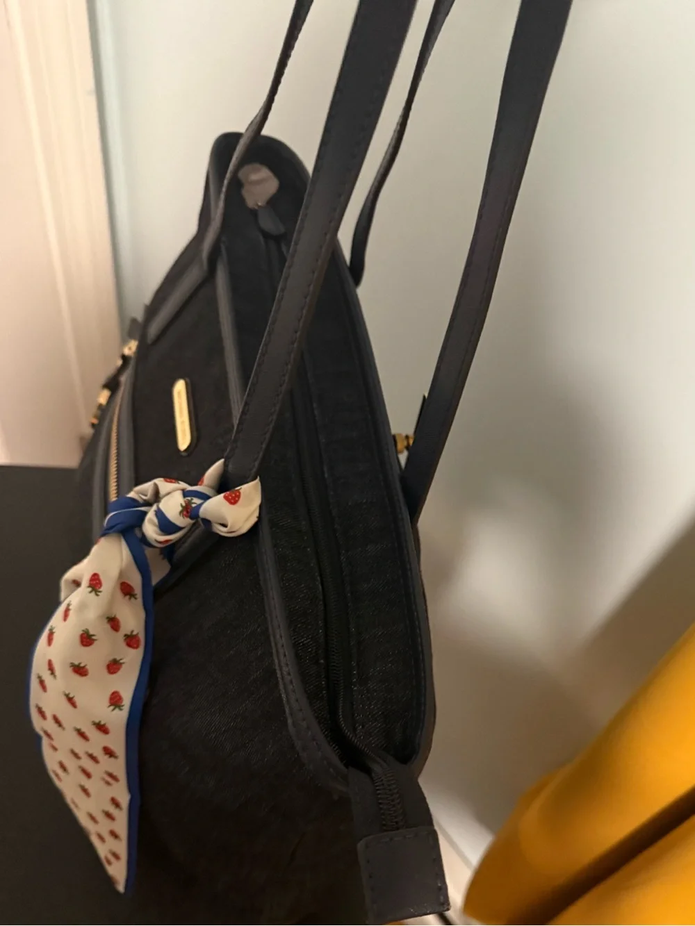 Michael Kors Dark Blue Denim Tote with FREE Scarf Accent!